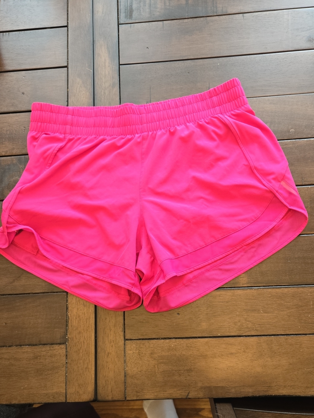 Women’s Hot Pink Elastic-Waist Athletic Shorts